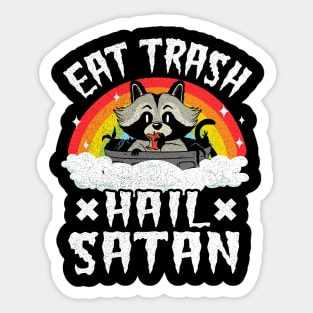 Eat Trash Hail Satan Funny Death Metal Sticker